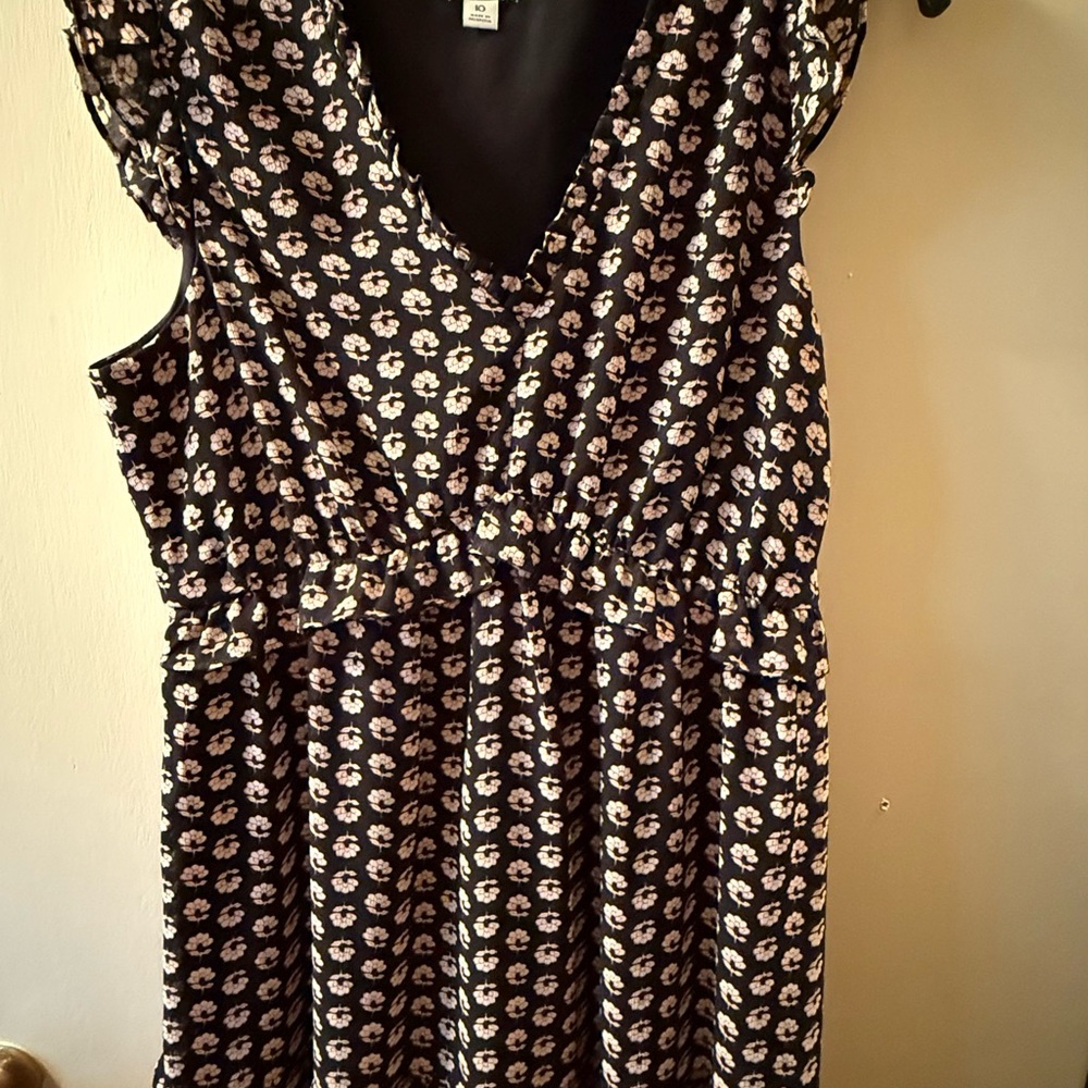 J. Crew Factory Black and White Patterned Mini Dress